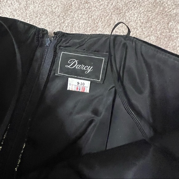 Vintage 80s Crushed Velvet Prom Party Dress by Darcy - Picture 4 of 9